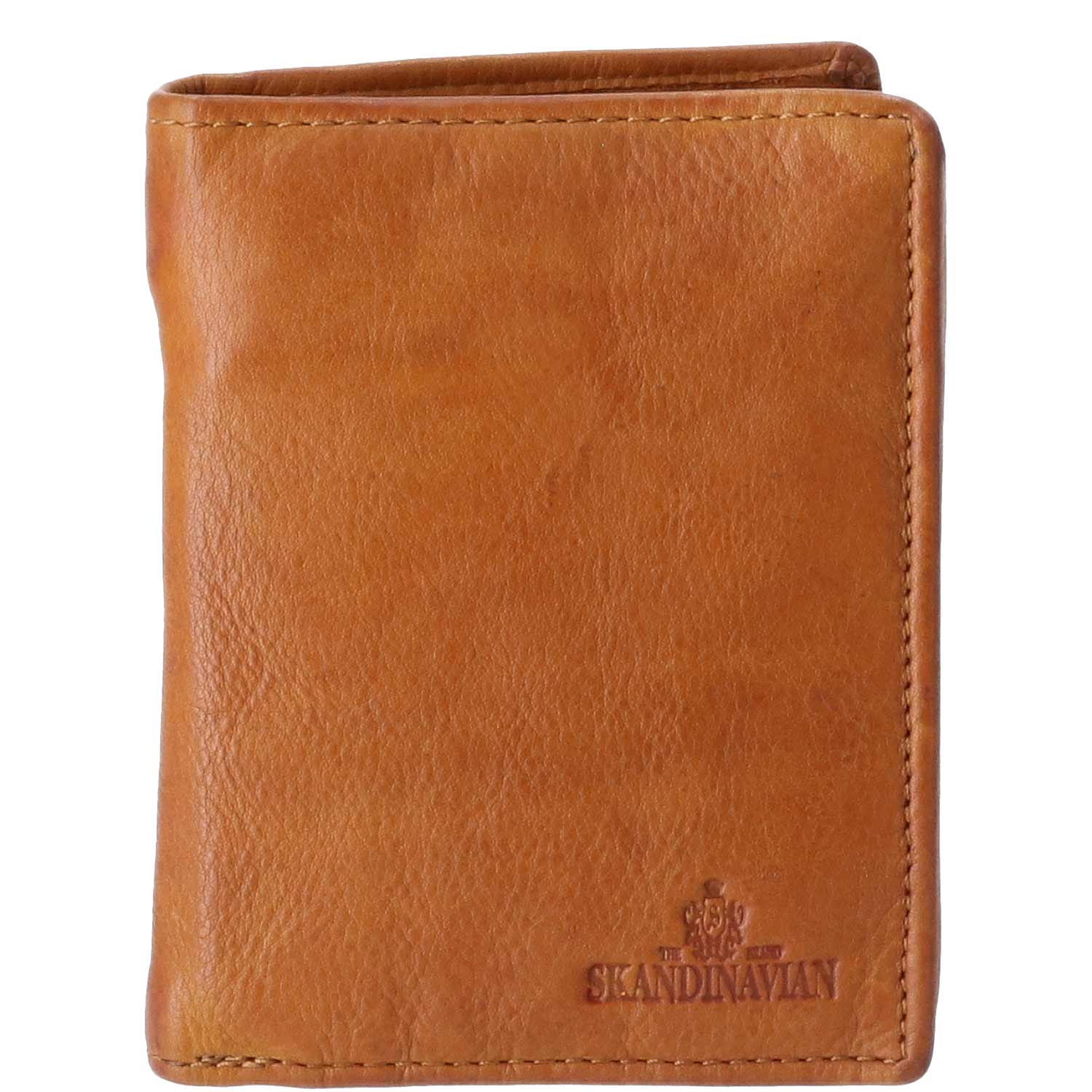 The Skandinavian Brand Mens Wallet Washed Laether  Cognac