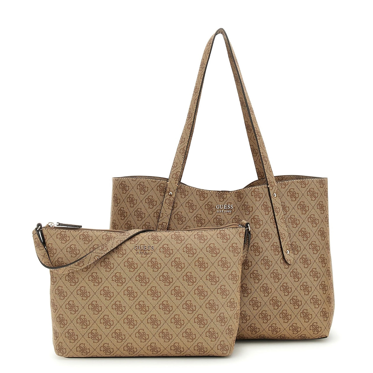 GUESS Shopper Handtasche Brenton Latte Logo