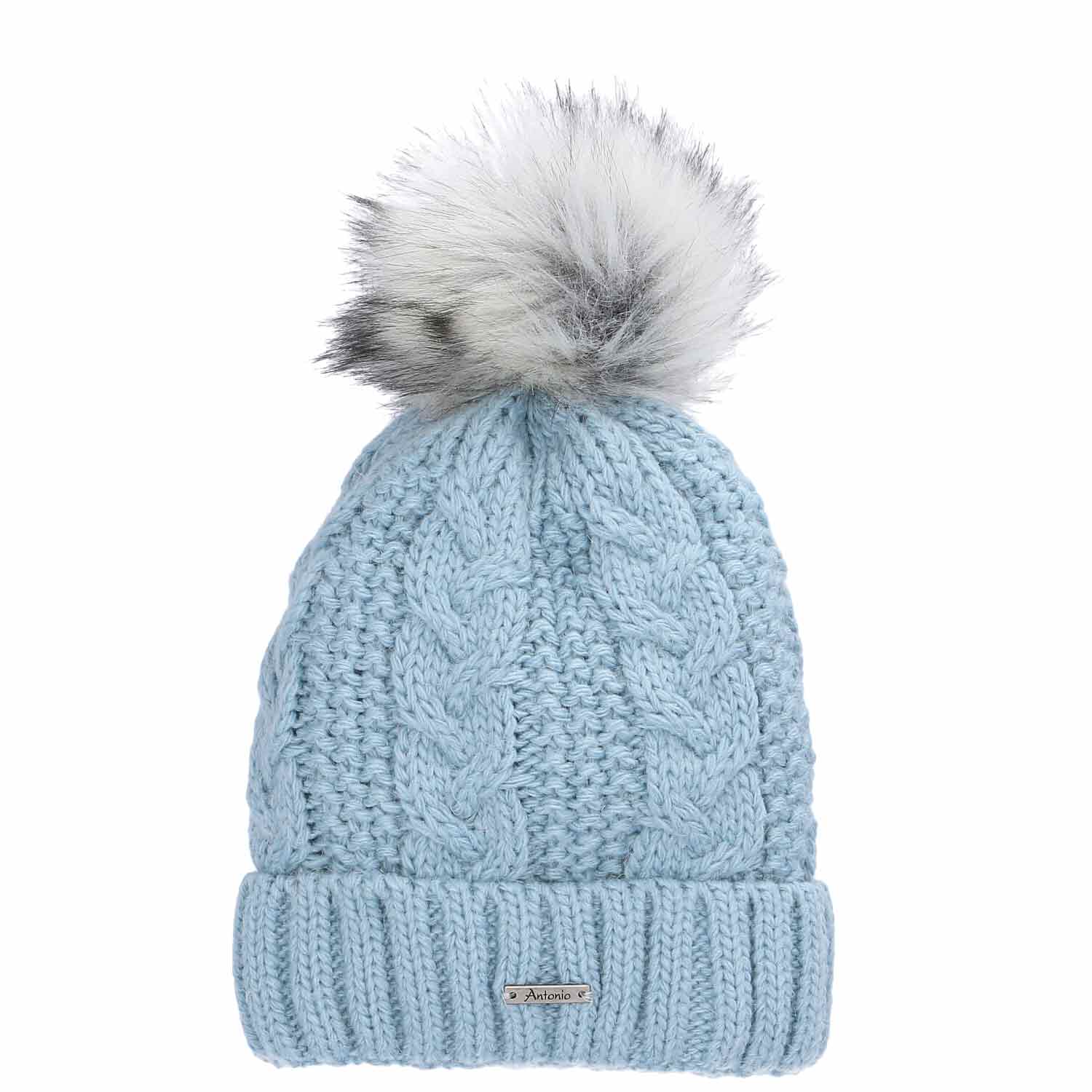 Antonio Winter Strick Mütze Beanie  ice blue
