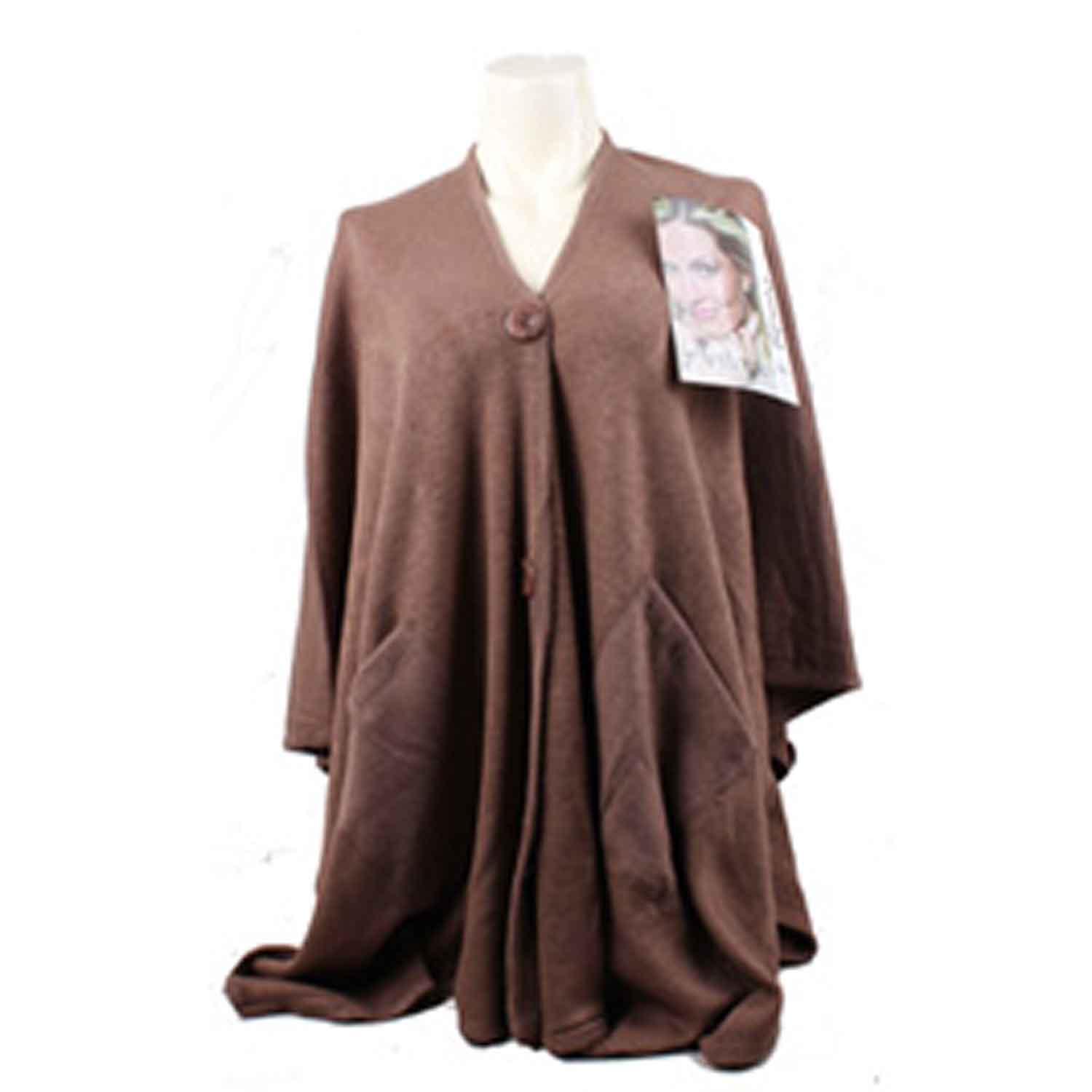 Antonio Poncho Damen Winter elegant mit praktischen Taschen  braun Abbildung 1 Antonio Poncho Damen Winter elegant mit praktischen Taschen  braun Abbildung 1