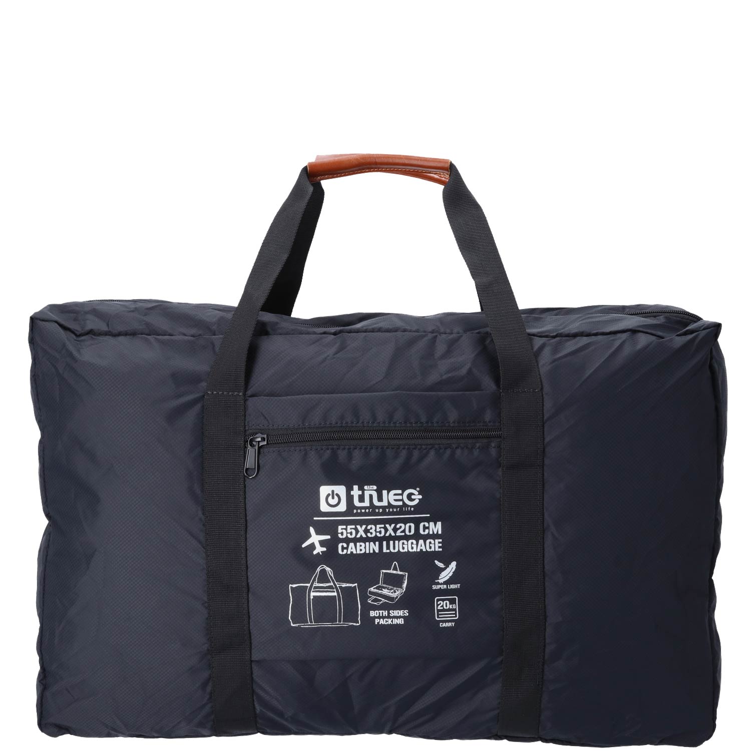 TheTrueC Foldable Travel Suitcase Bag Cabin Size  schwarz Abbildung 2