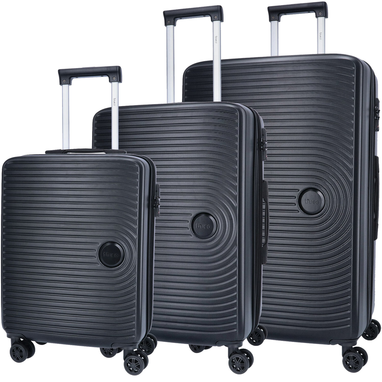 TheTrueC 4 Rollen Trolley Set S/M/L Kingston Black