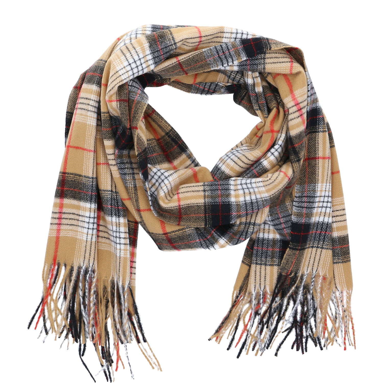 Antonio Winter Lady Scarf Sky Cashmera Big Checkered  beige