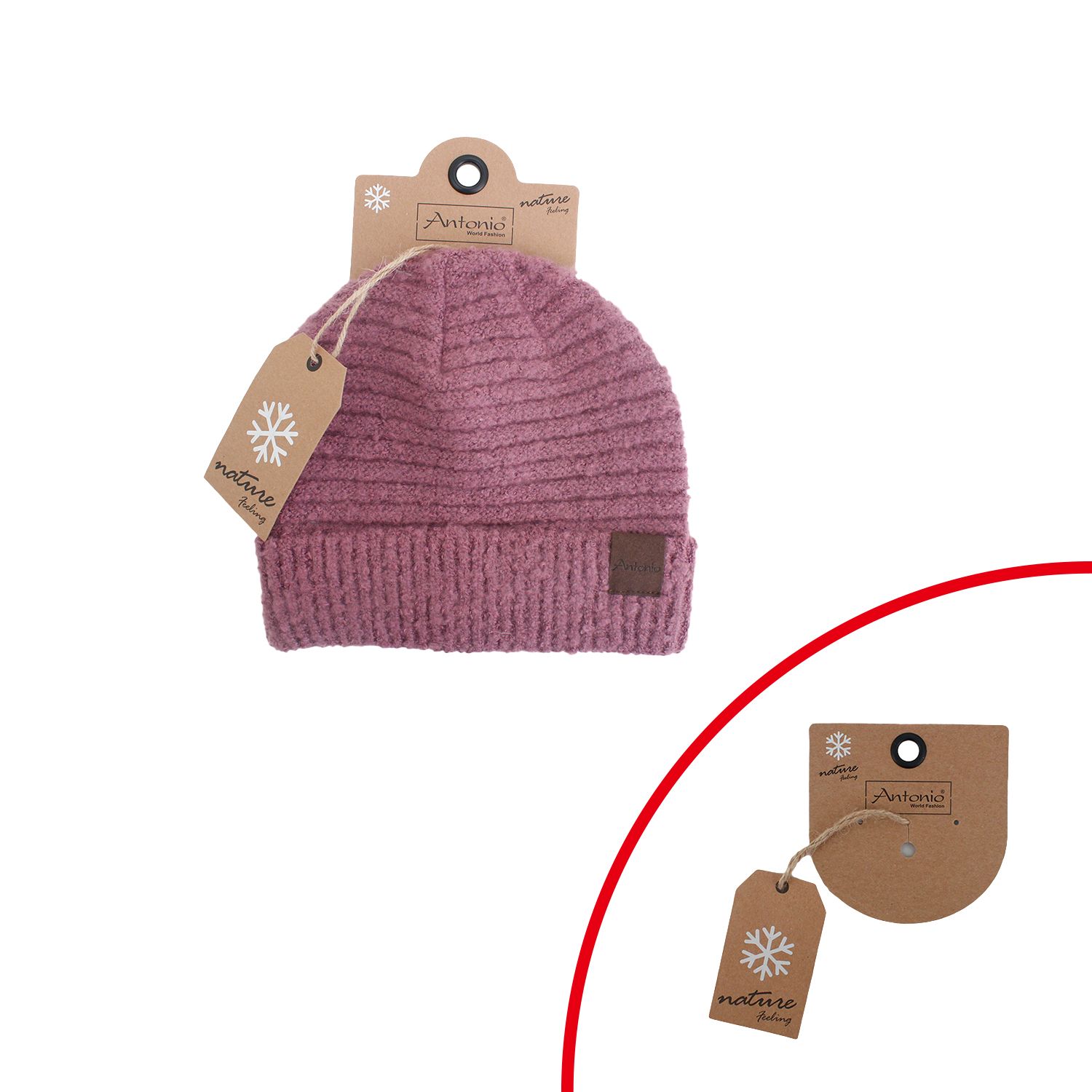 Antonio Winter Damen Mütze Beanie Bouclé Beere Beanie  