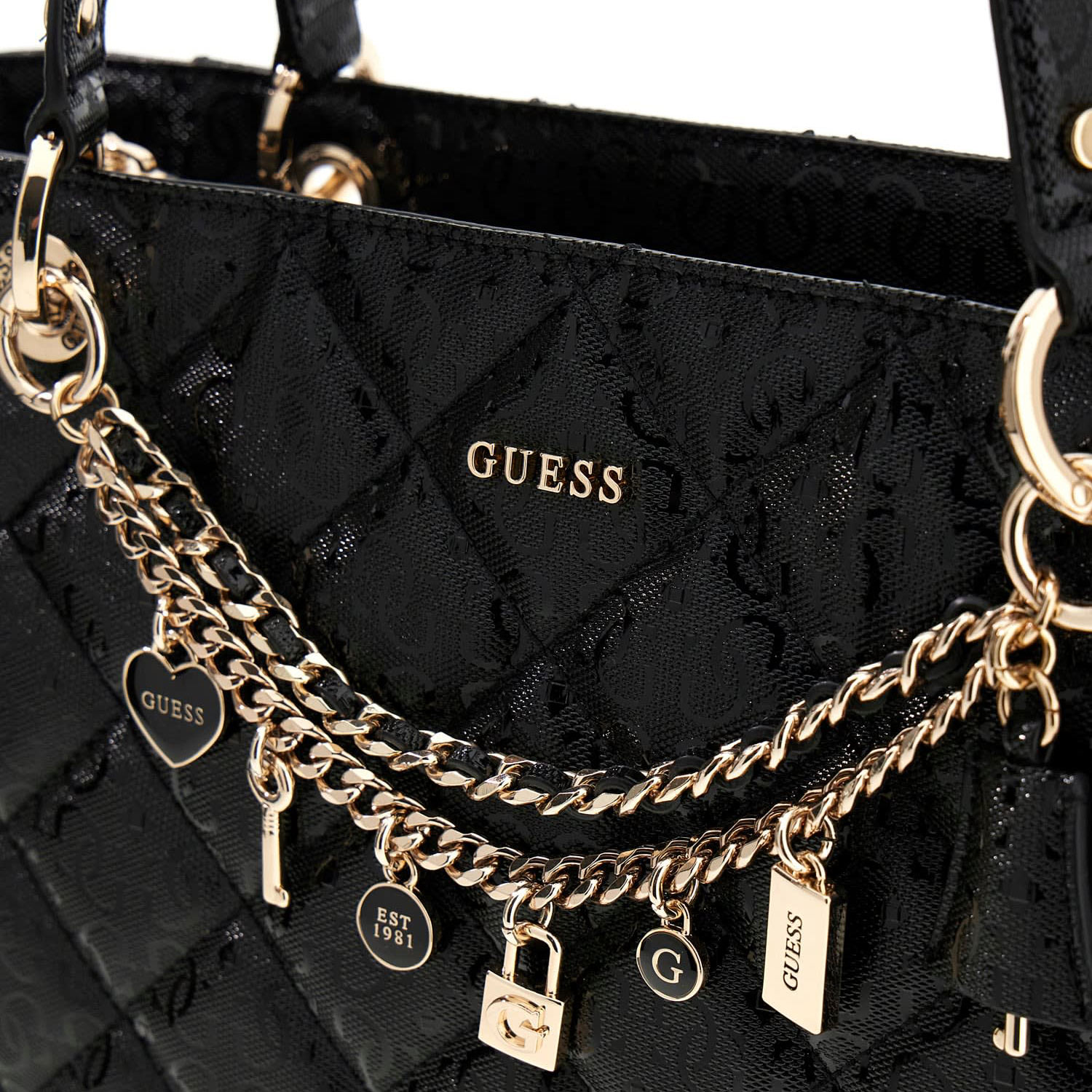 GUESS Umhängetasche Libby Noel Tote Black Abbildung 5