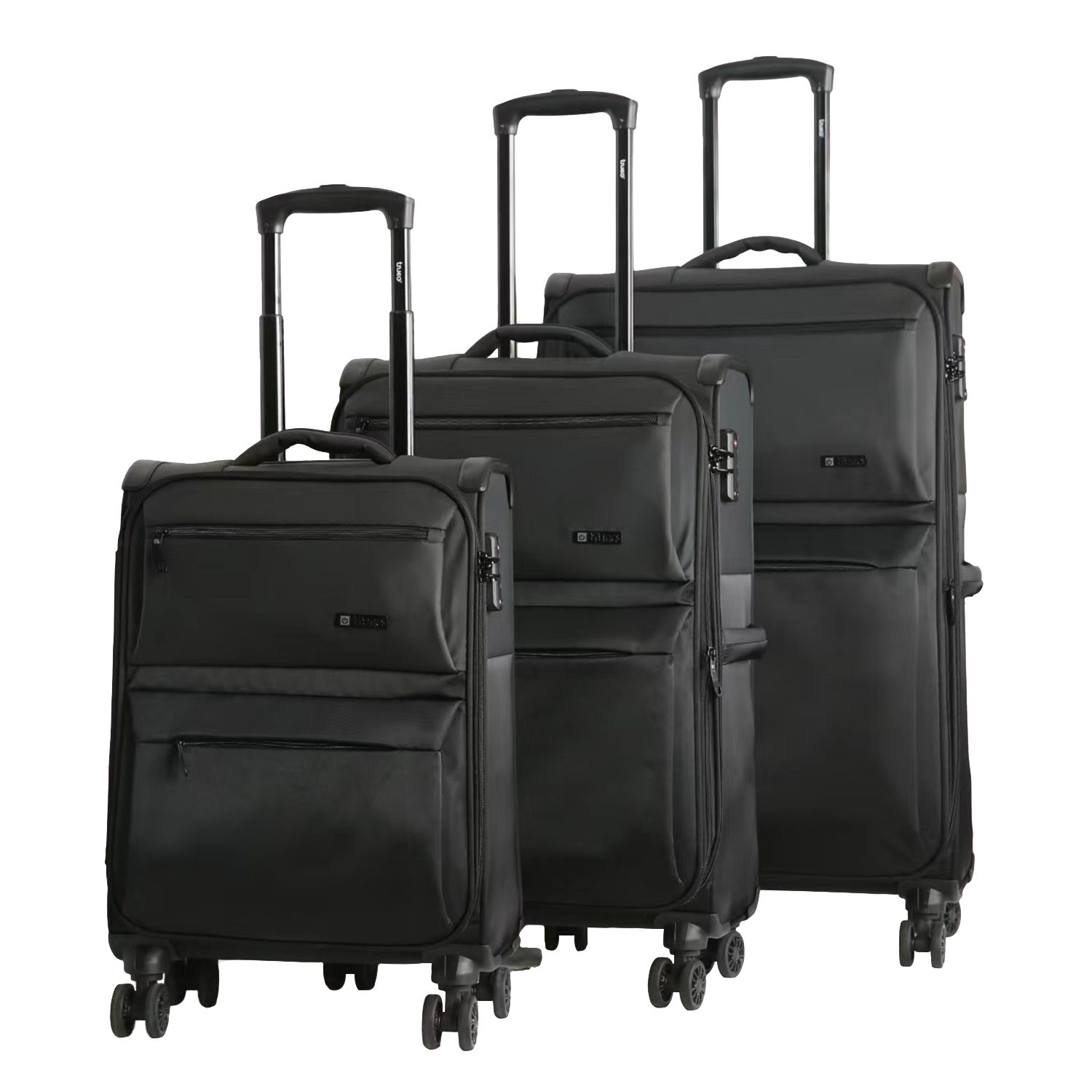 TheTrueC 4-Rad Trolley 3er Set S/M/L Superlight Madrid Black
