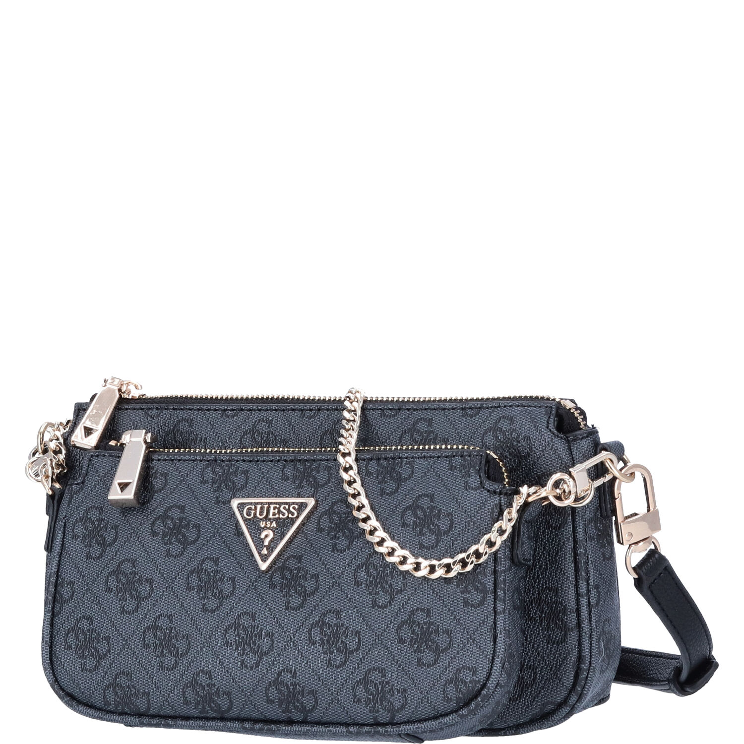 GUESS Damen Schultertasche Noelle Coal Logo