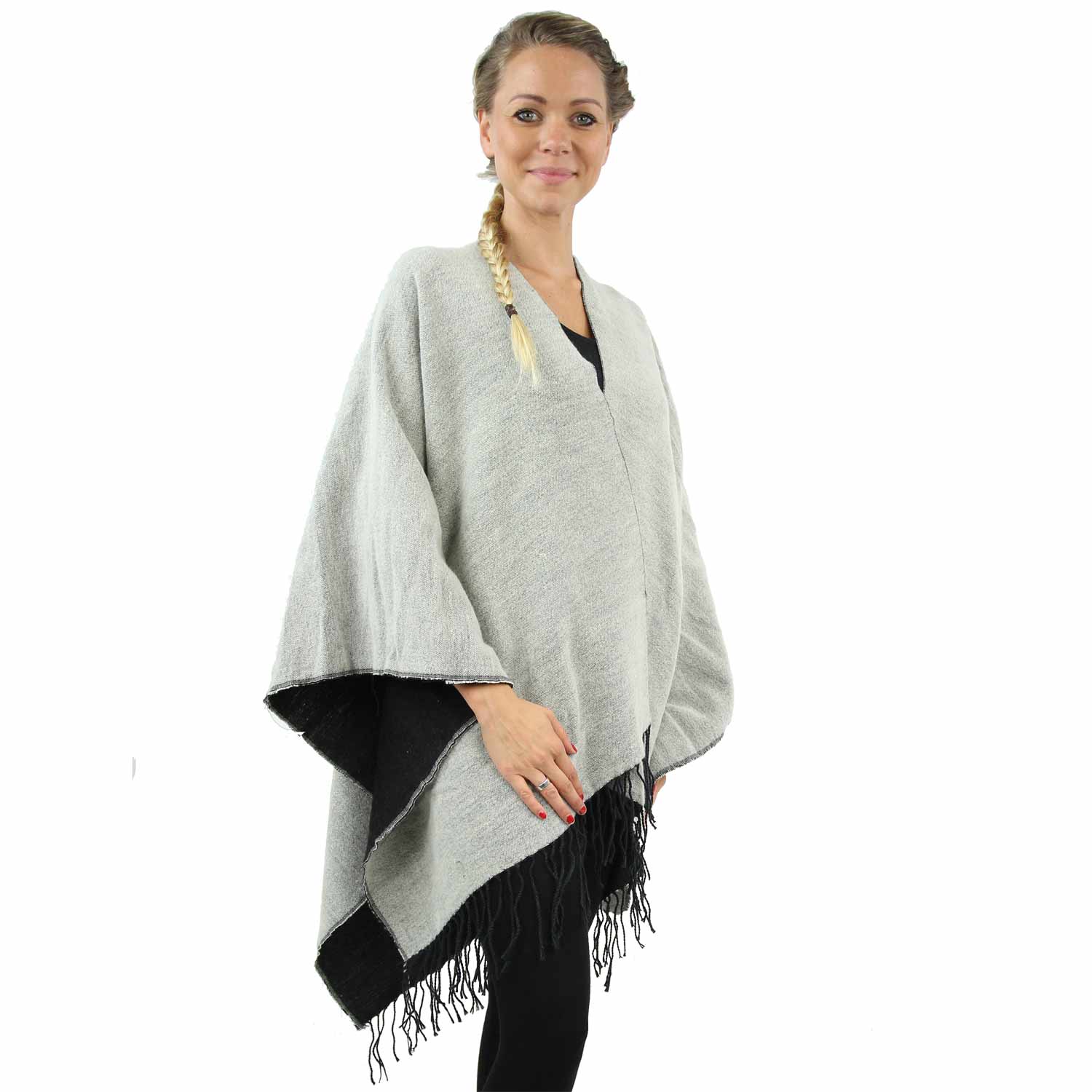 Antonio Cape,Poncho, uni color  weiß