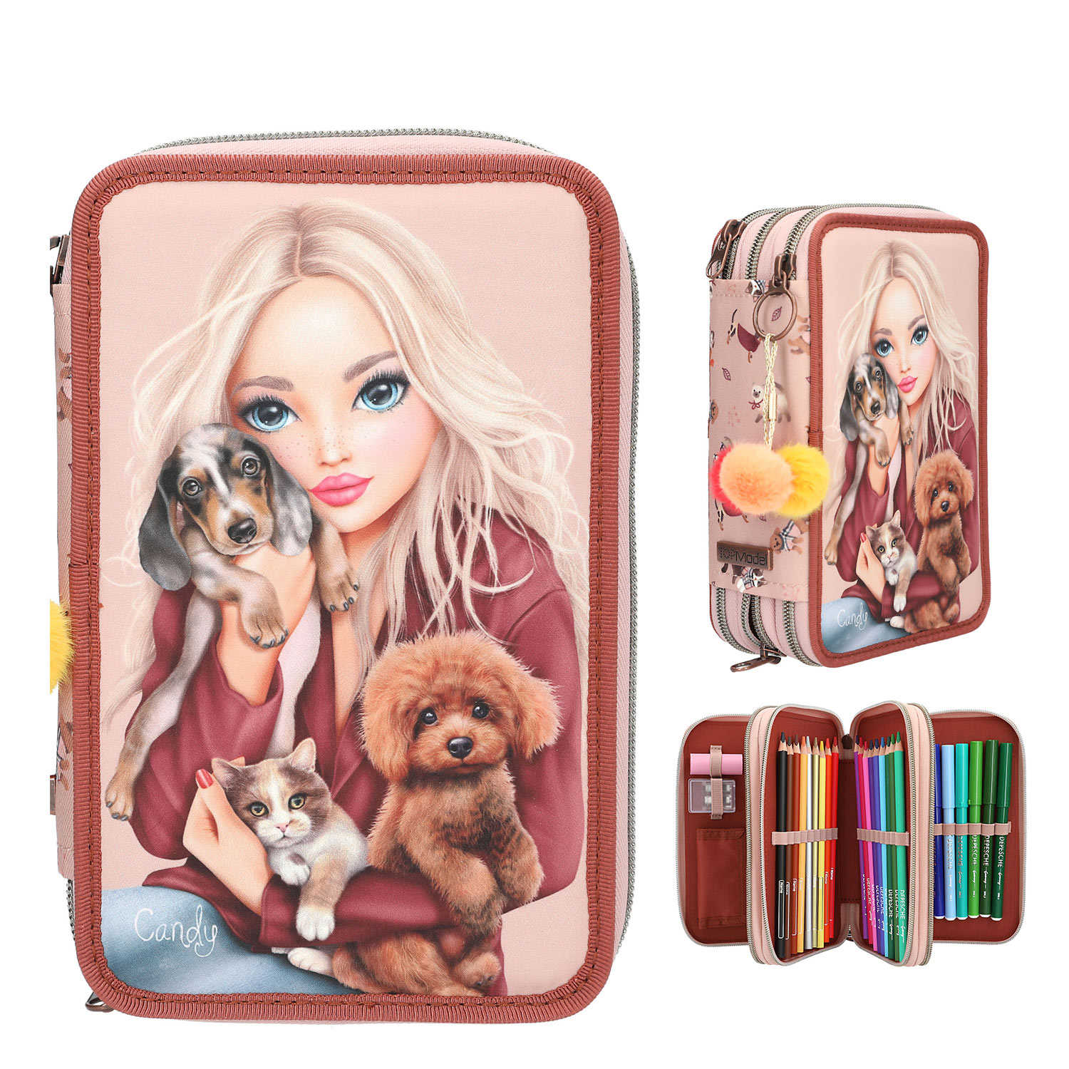 Depesche 3-Fach Federtasche TOPModel FUR EVER FRIENDS Rosa Abbildung 8