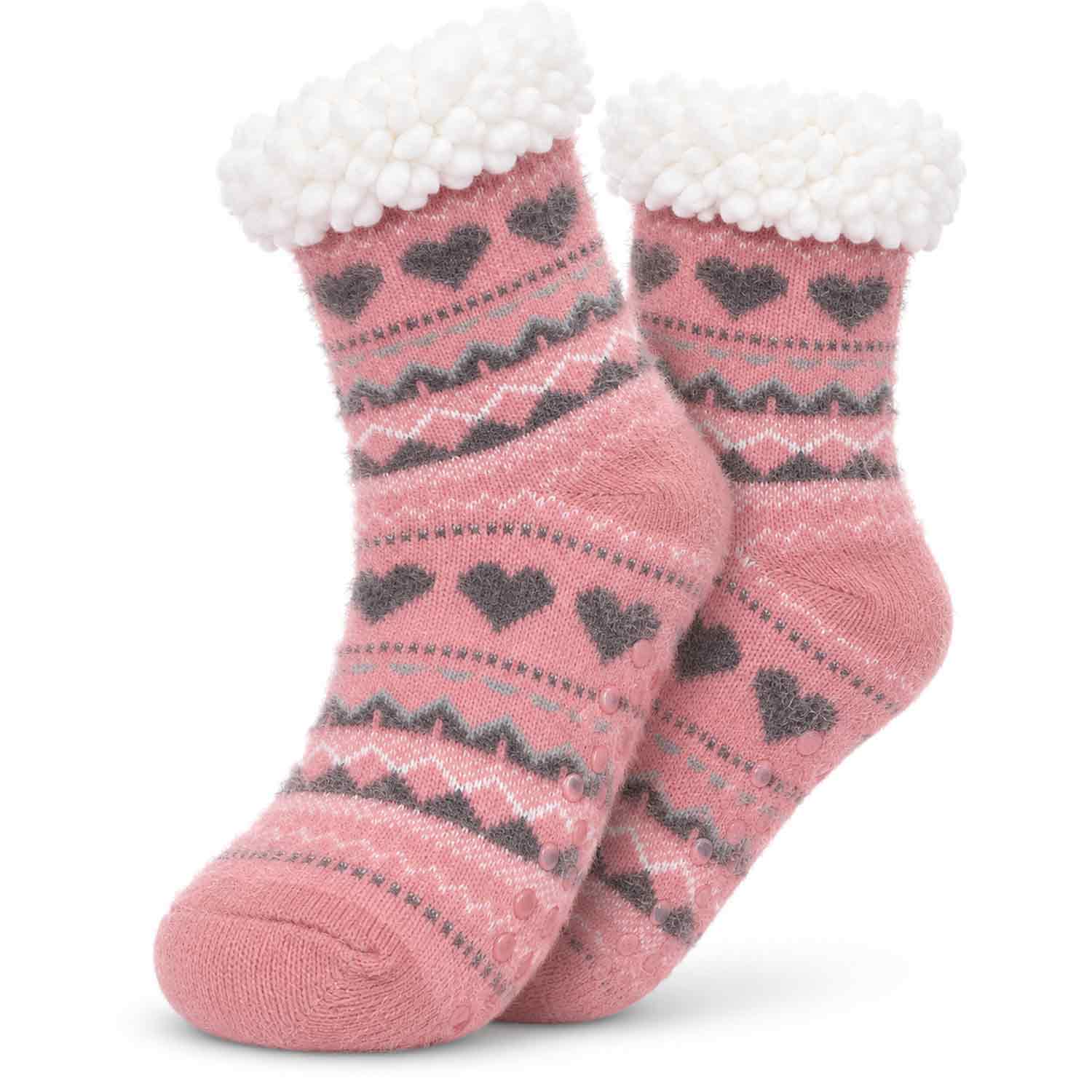 Antonio Kuschelige Hüttensocken im Norweger Design Gr. 35-42 - rosé Abbildung 1