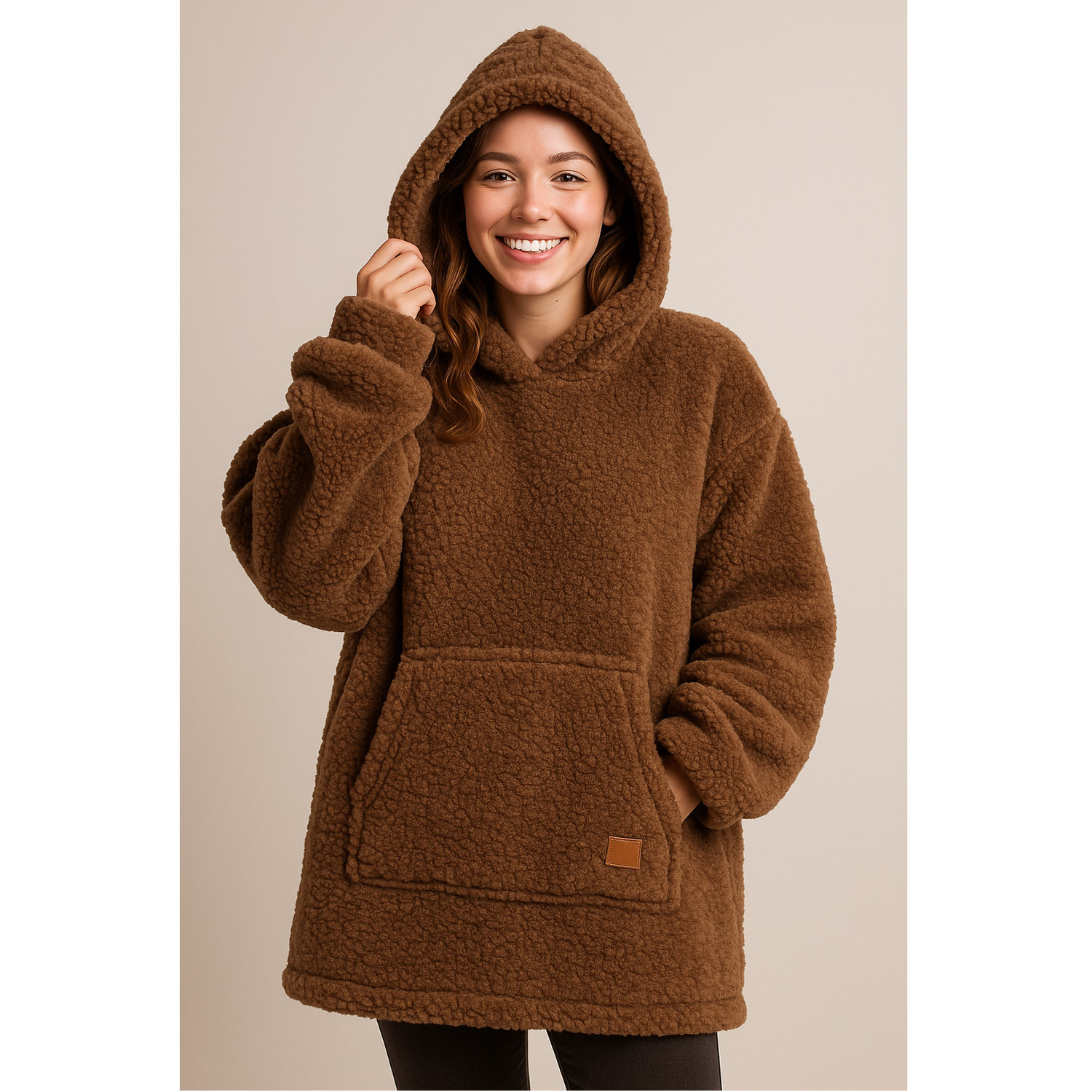 Antonio Kinder Kuschel Hoodie Teddy OneSize braun Abbildung 2 Antonio Kinder Kuschel Hoodie Teddy OneSize braun Abbildung 2