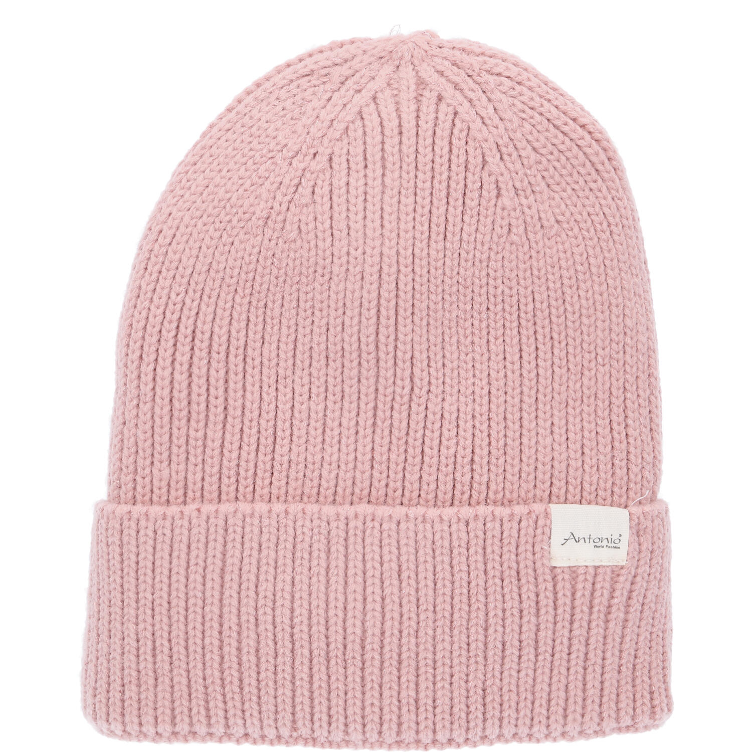 Antonio Strickmütze Beanie mit Lurex und Umschlag W23/24 rose