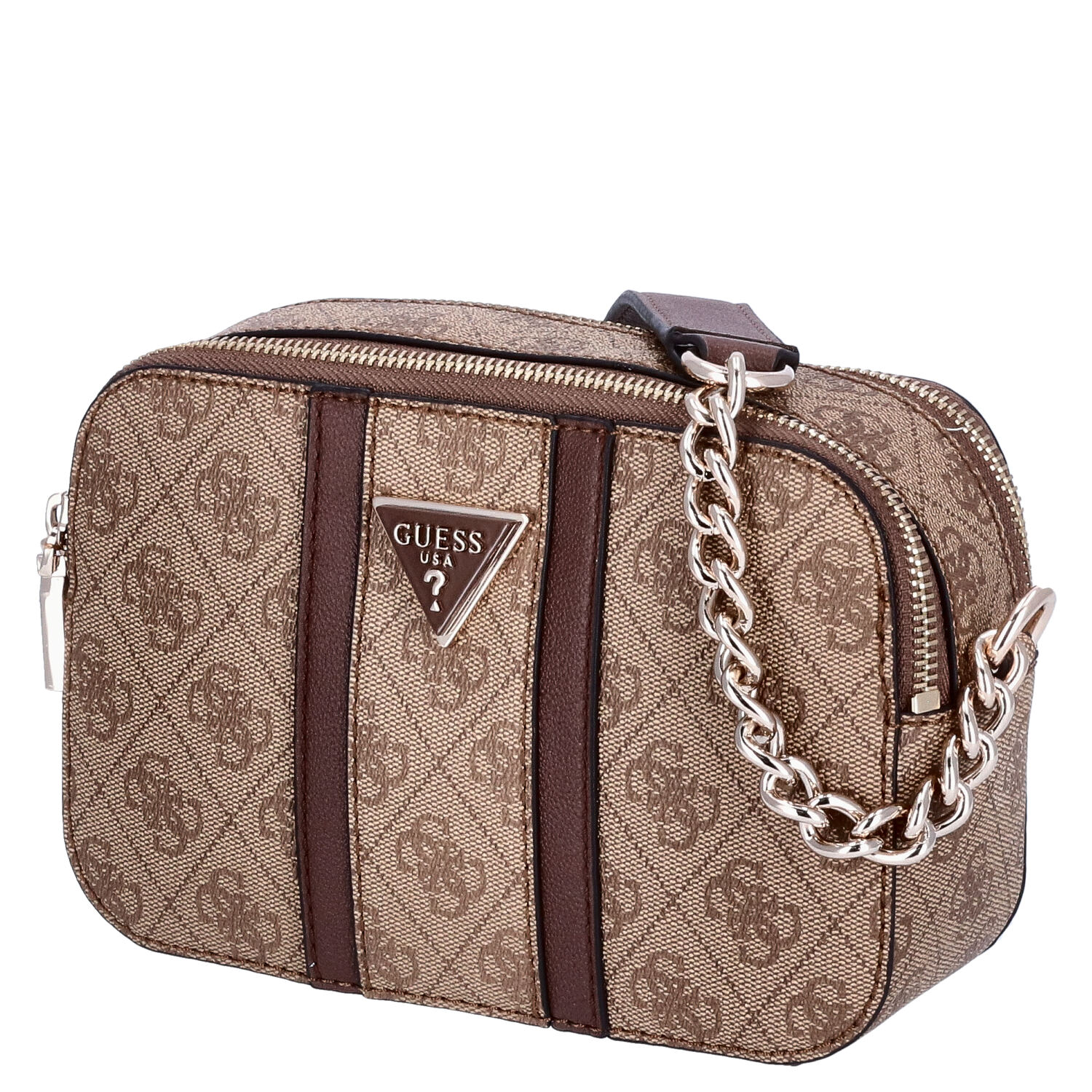 GUESS Damen Umhängetasche Noreen Latte Logo/Brown