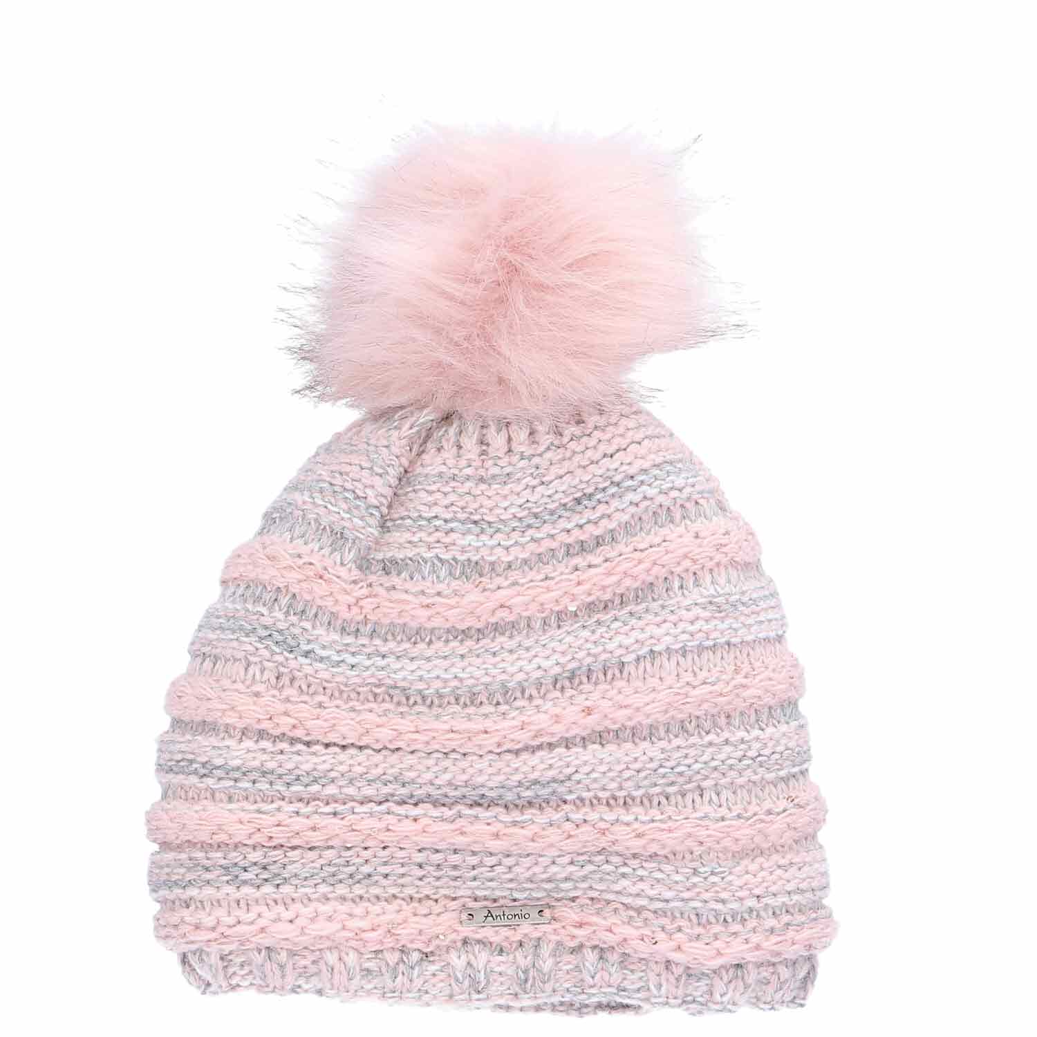Antonio Strick Mütze Beanie mit Bommel  Rosa