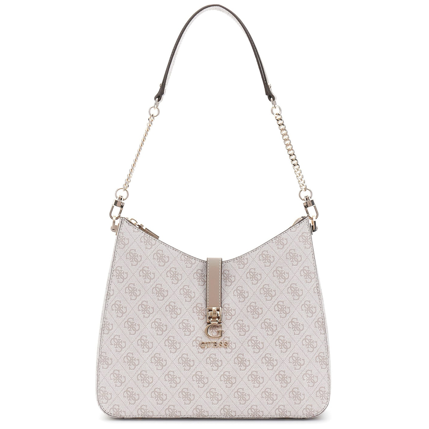 GUESS Schultertasche Zamira Dark Taupe Logo