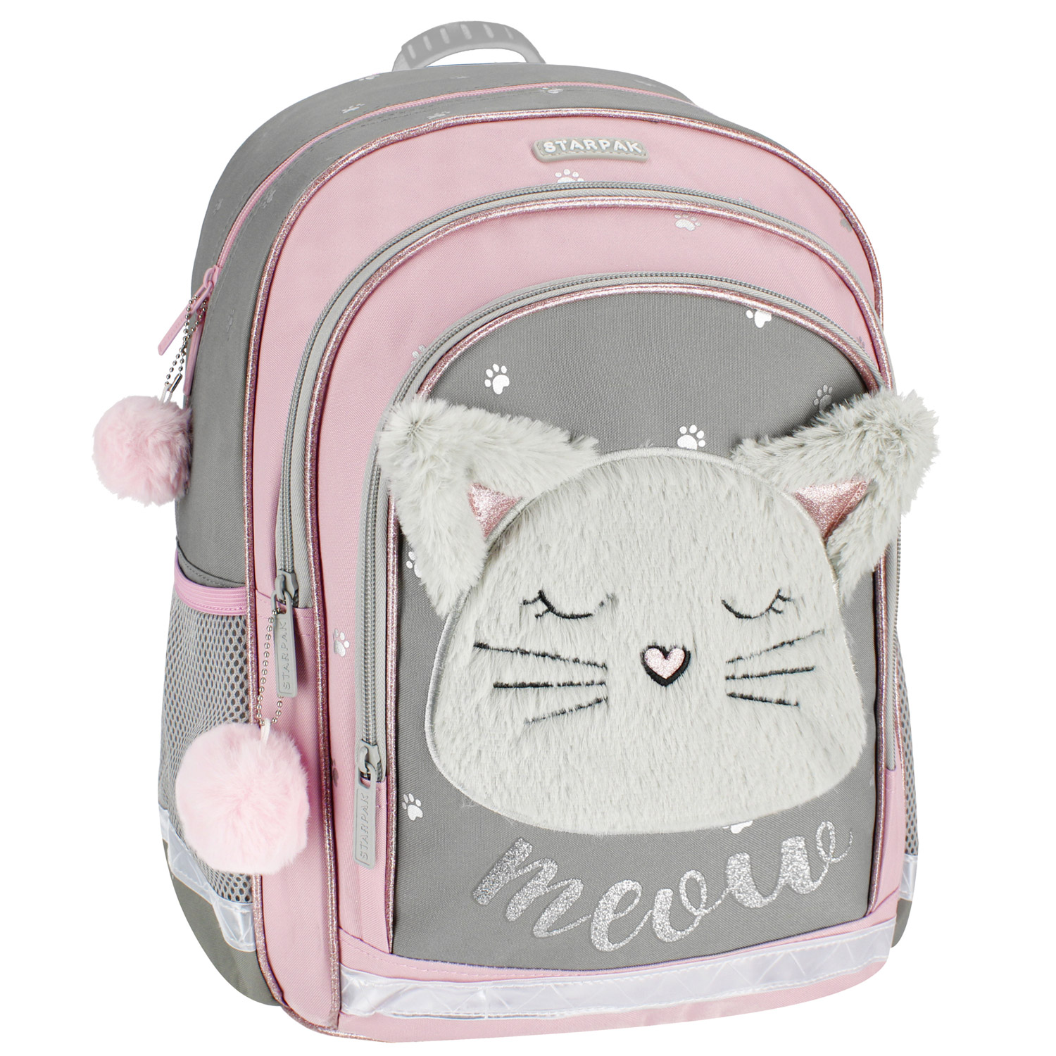 Euro Trade Kinder Schulrucksack  Plüschkatze  