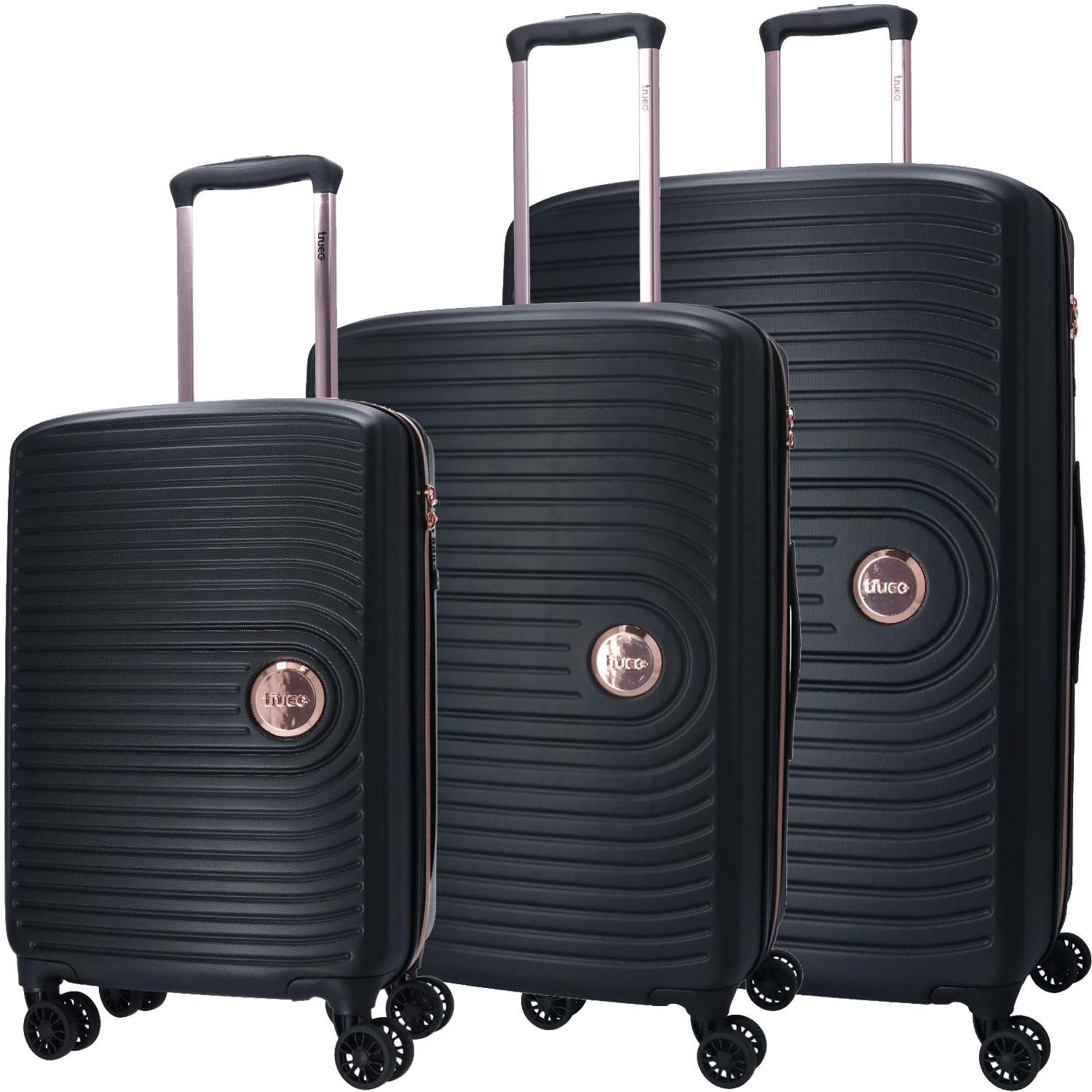 TheTrueC 4 Wheels Suitcase Set of 3 Prag Prag black/rose