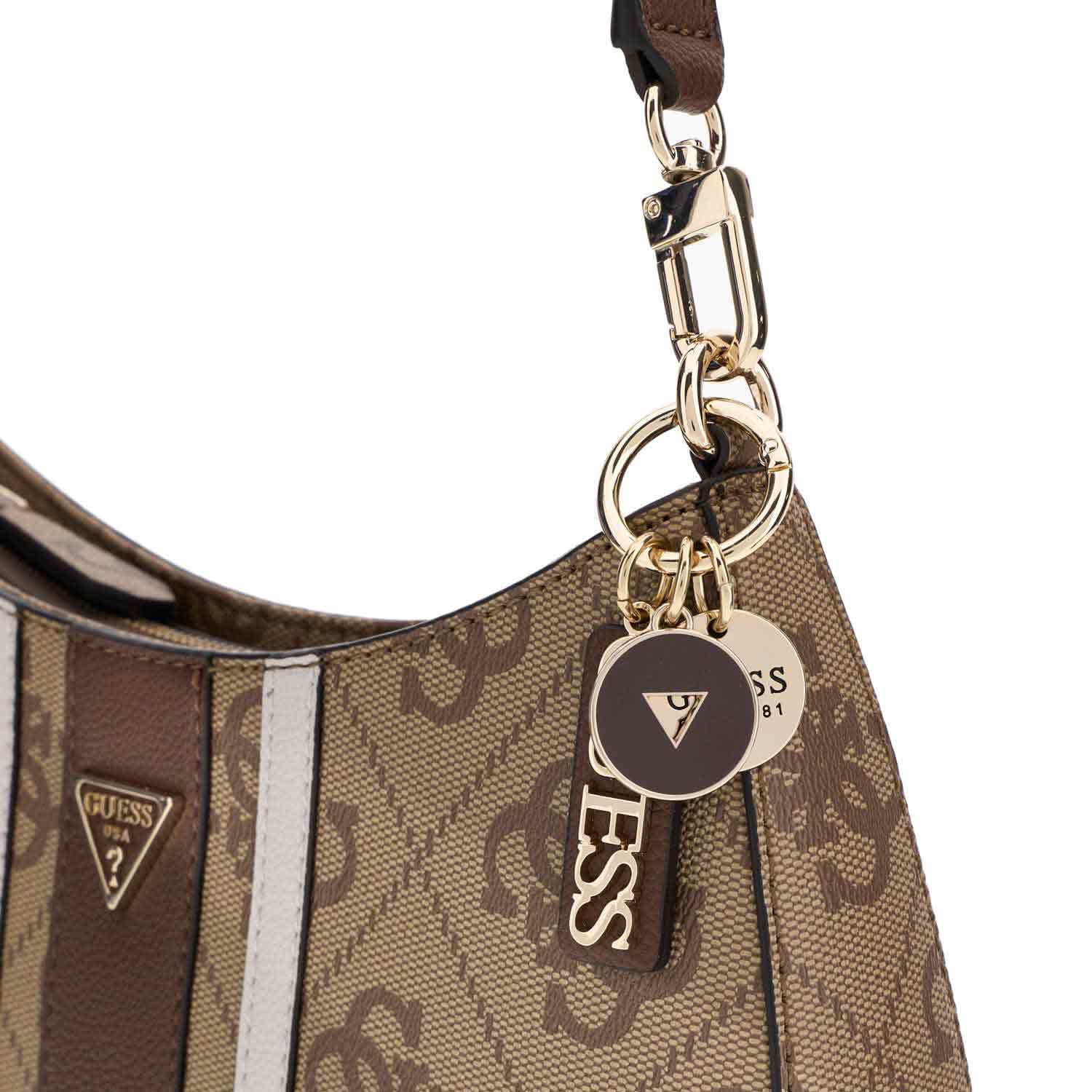 GUESS Umhängetasche Noelle II Top Zip Latte Logo/Brown Abbildung 3