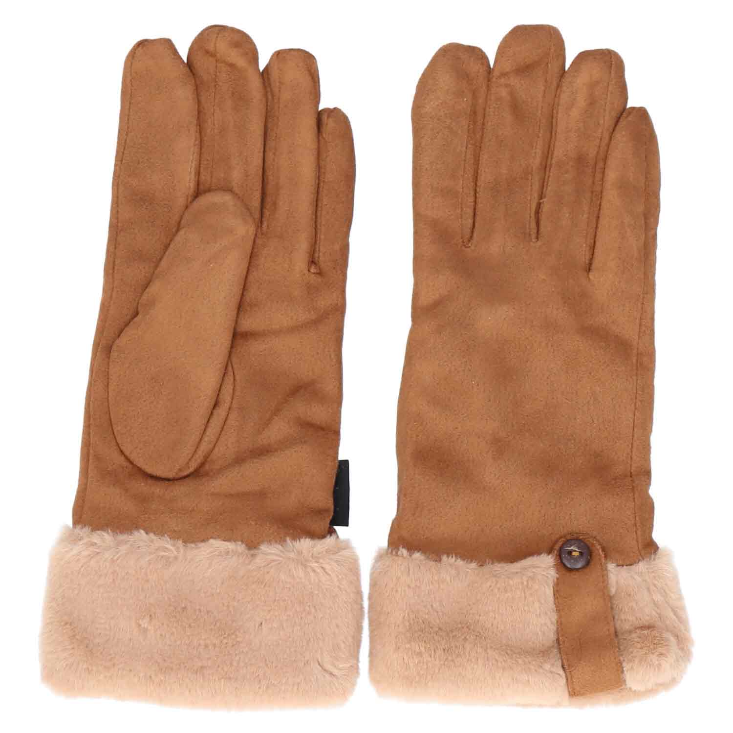 Antonio Damen Winter Fingerhandschuhe  Camel