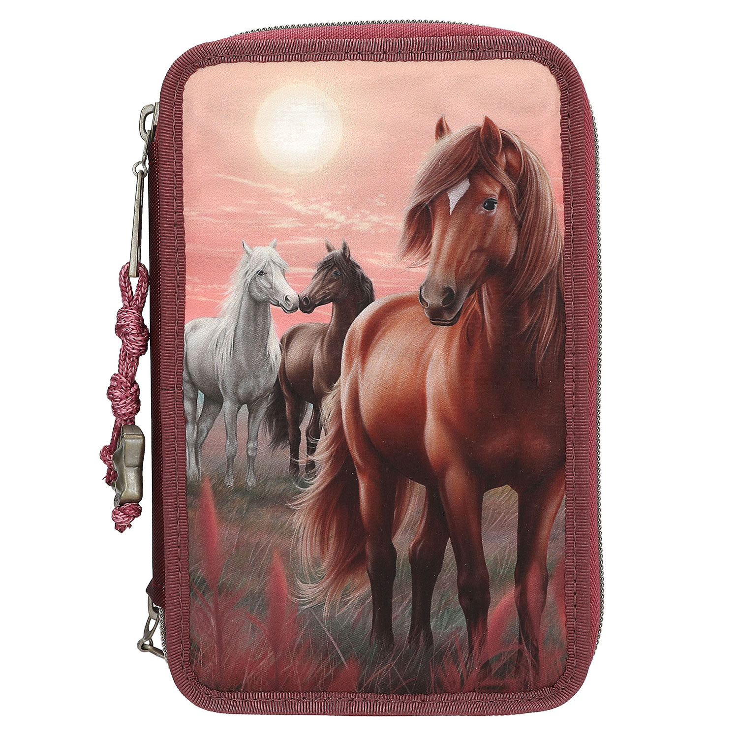 Depesche 3-Fach Federtasche Miss Melody DREAMLAND pink/rot Abbildung 1