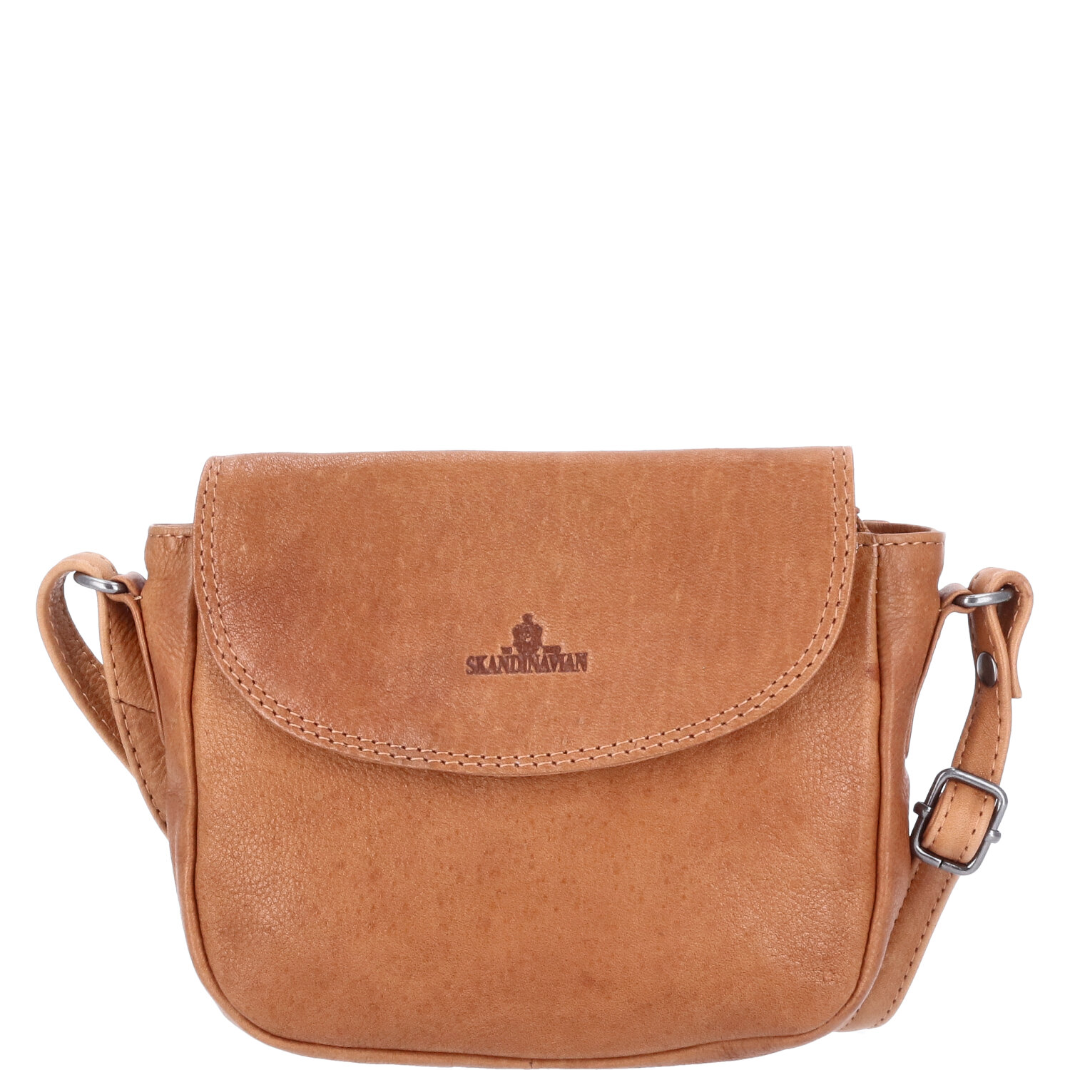 The Skandinavian Brand Damen Leder Tasche, Umhängetasche  Cognac