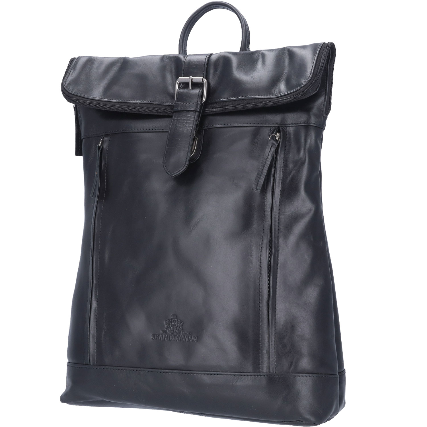 The Skandinavian Brand Leder Freizeit Rucksack  schwarz