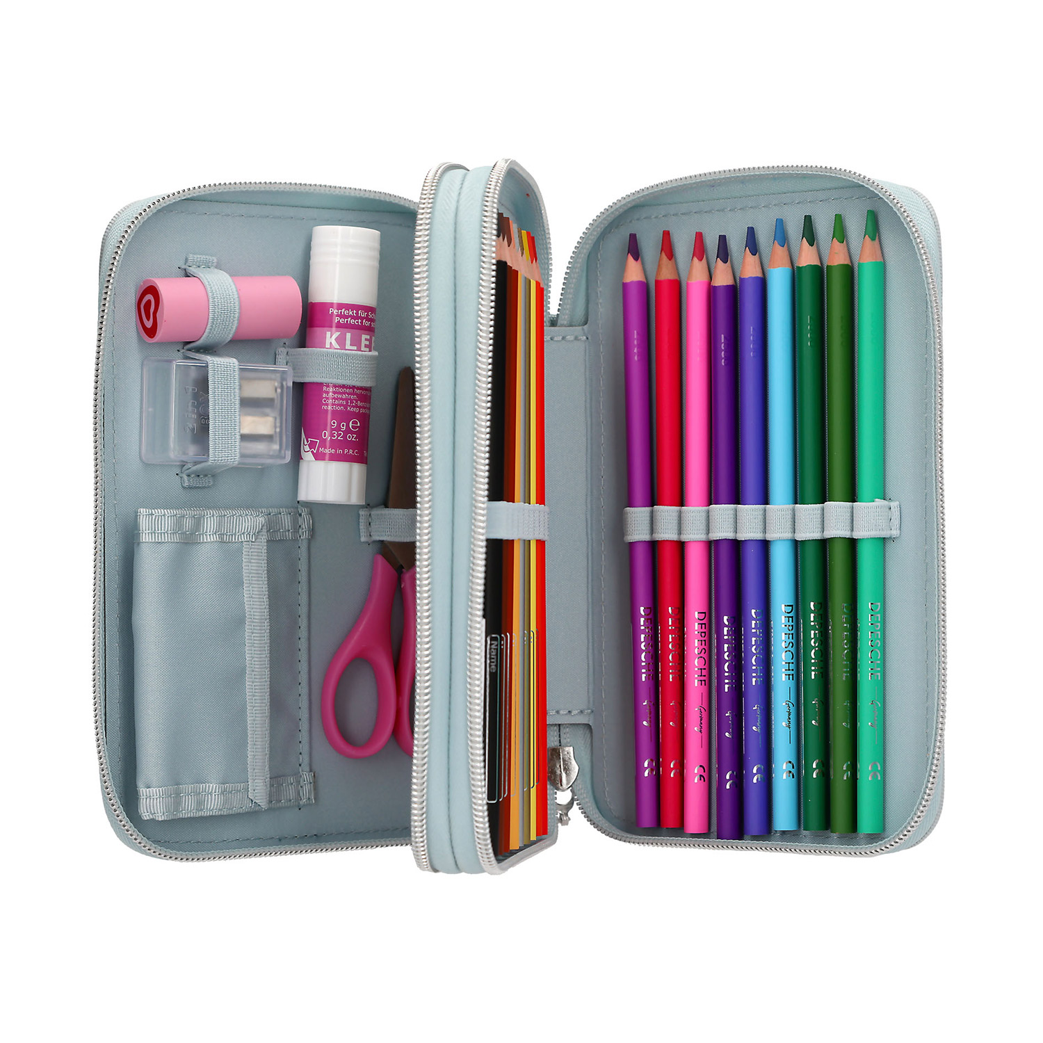 Depesche 2-Fach Federtasche CLASSIC Miss Melody Hellblau Abbildung 5