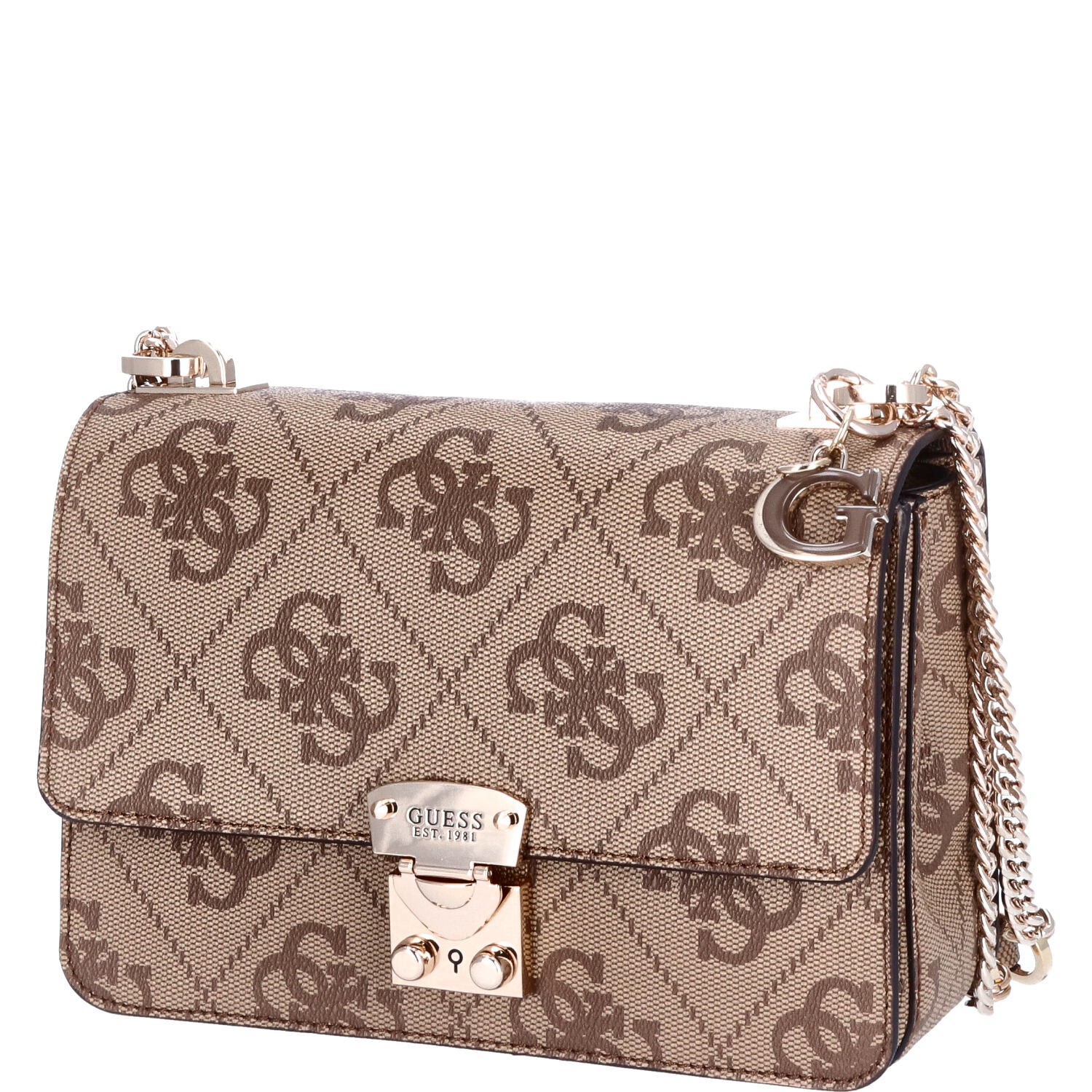 GUESS Damen Schultertasche Eliette Latte Logo