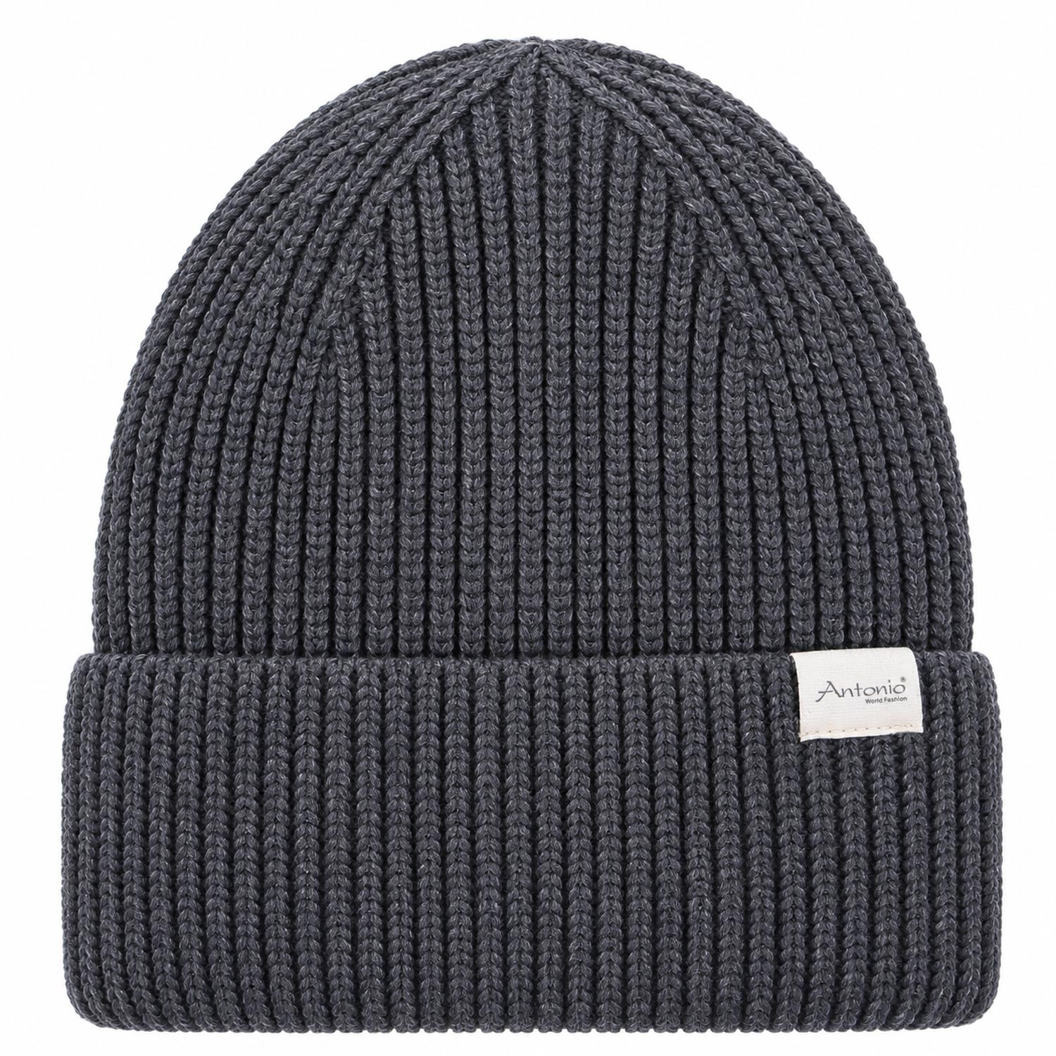 Antonio Strickmütze Beanie mit Lurex und Umschlag W23/24 dark grey Abbildung 1