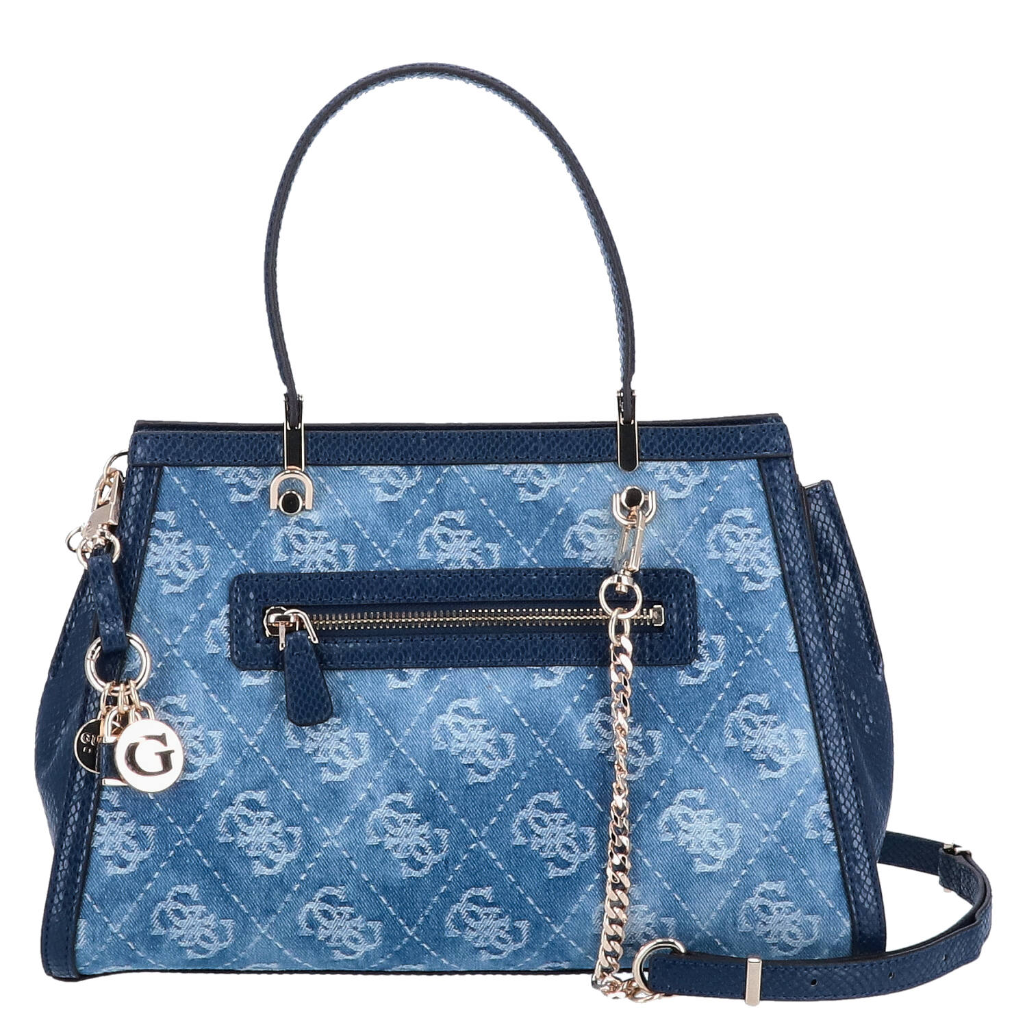 GUESS Handtasche DOVIE Satchel Denim Logo Abbildung 2