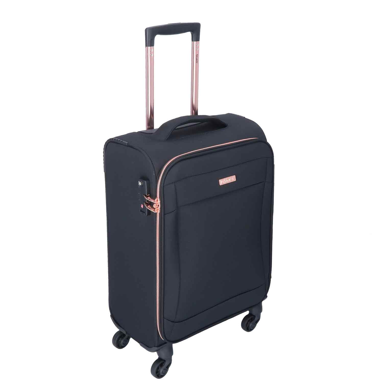 TheTrueC 4 Wheels Cabin Suitcase Super Light 20" Superlight schwarz/rose