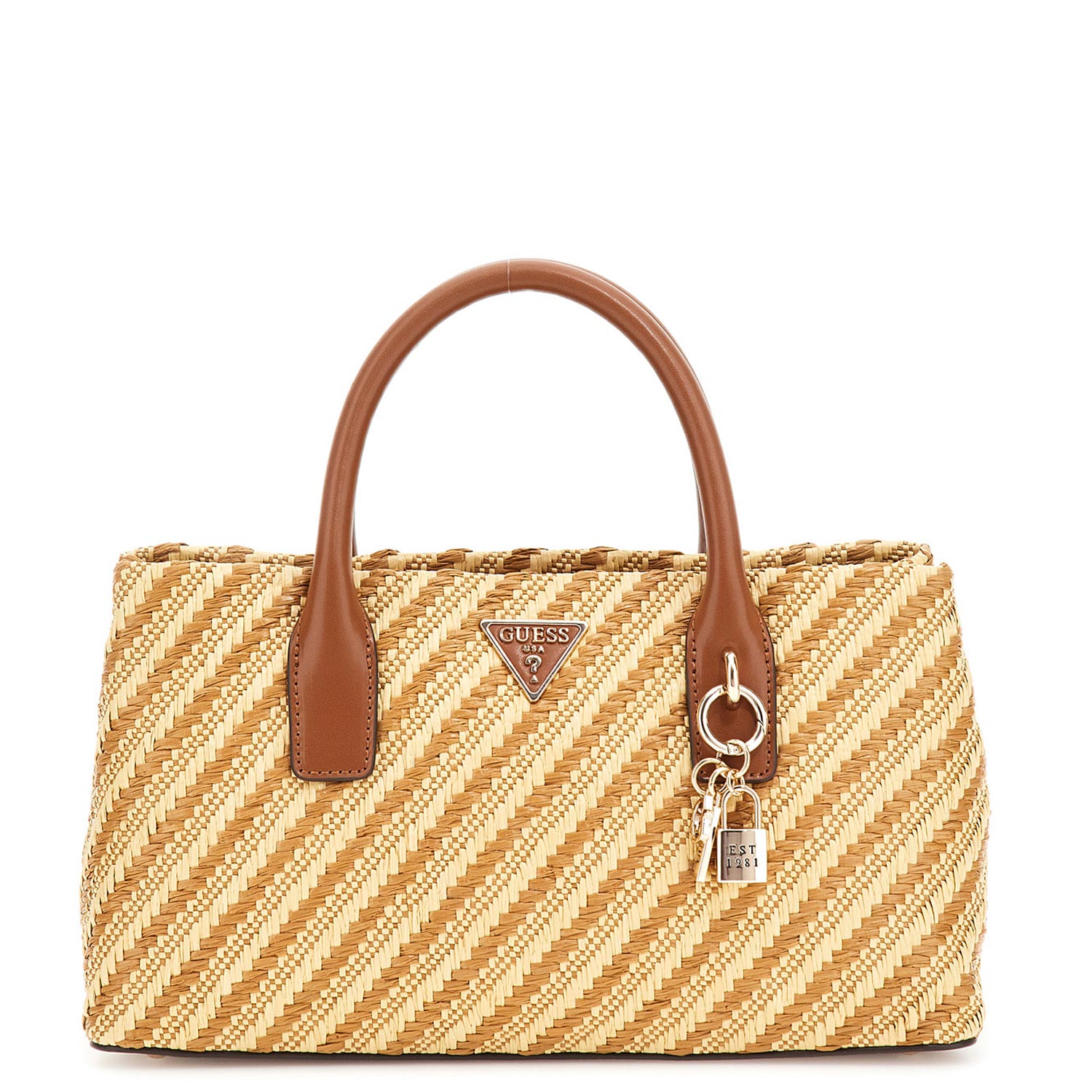 GUESS Damen Handtasche Simona natural/cognac