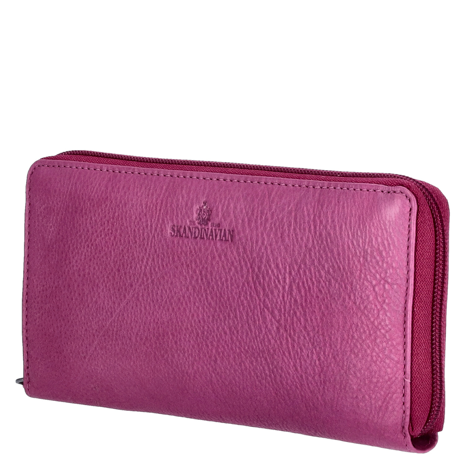 The Skandinavian Brand Damen Lederbörse Quer  fuchsia