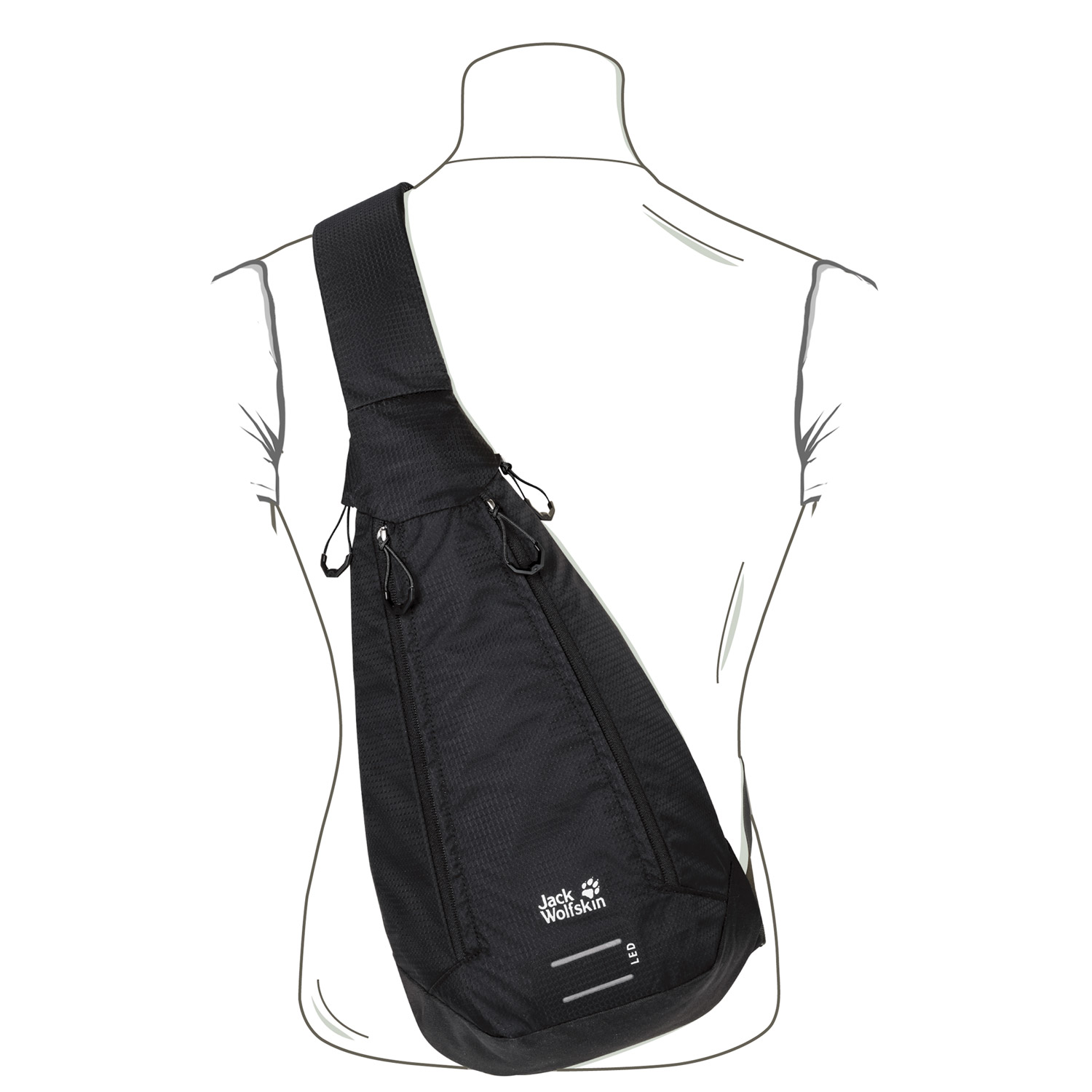 Jack Wolfskin Bodybag Rucksack Delta Bag Air Black