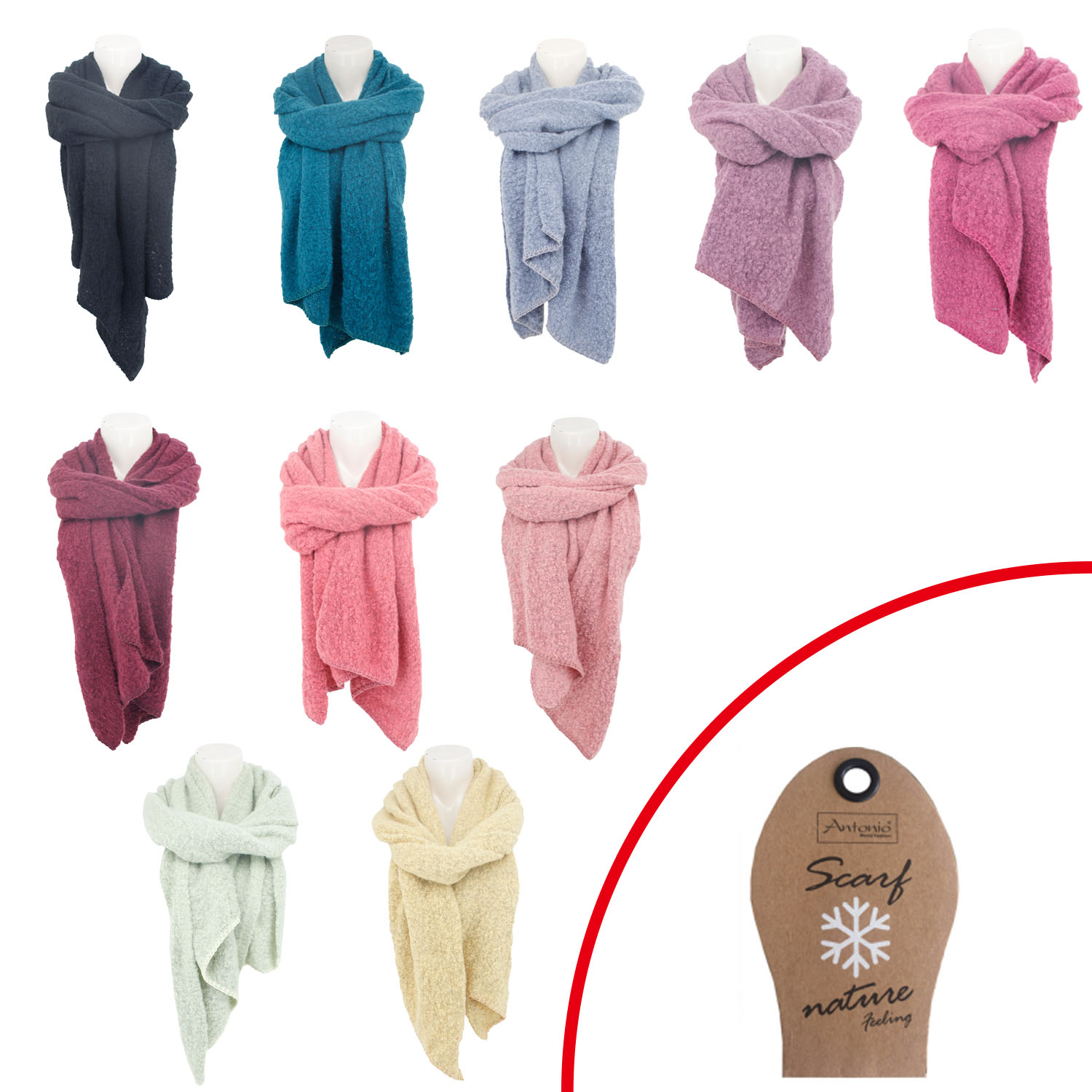 Antonio Winter Damen Schal Bouclé Trapez - gemischt Abbildung 2