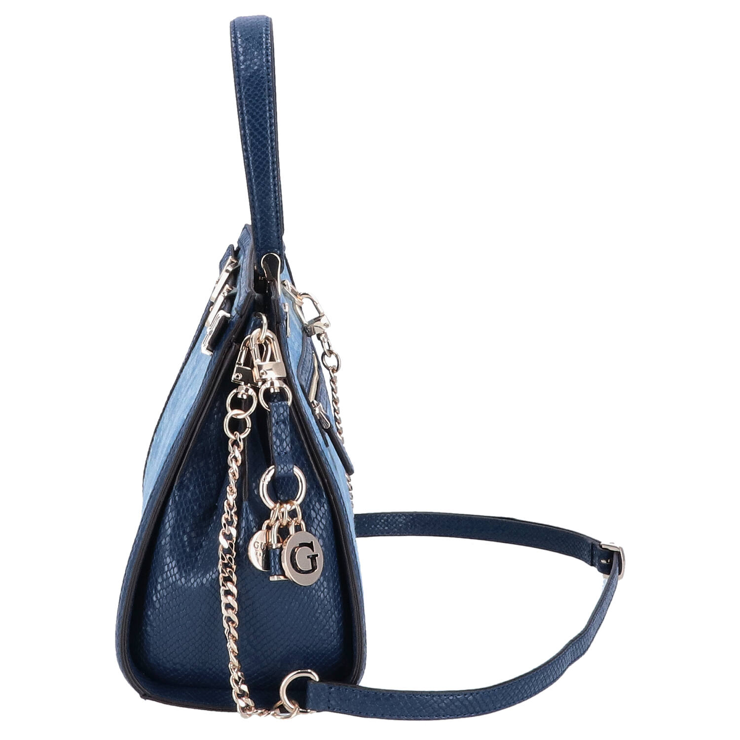 GUESS Handtasche DOVIE Satchel Denim Logo Abbildung 4