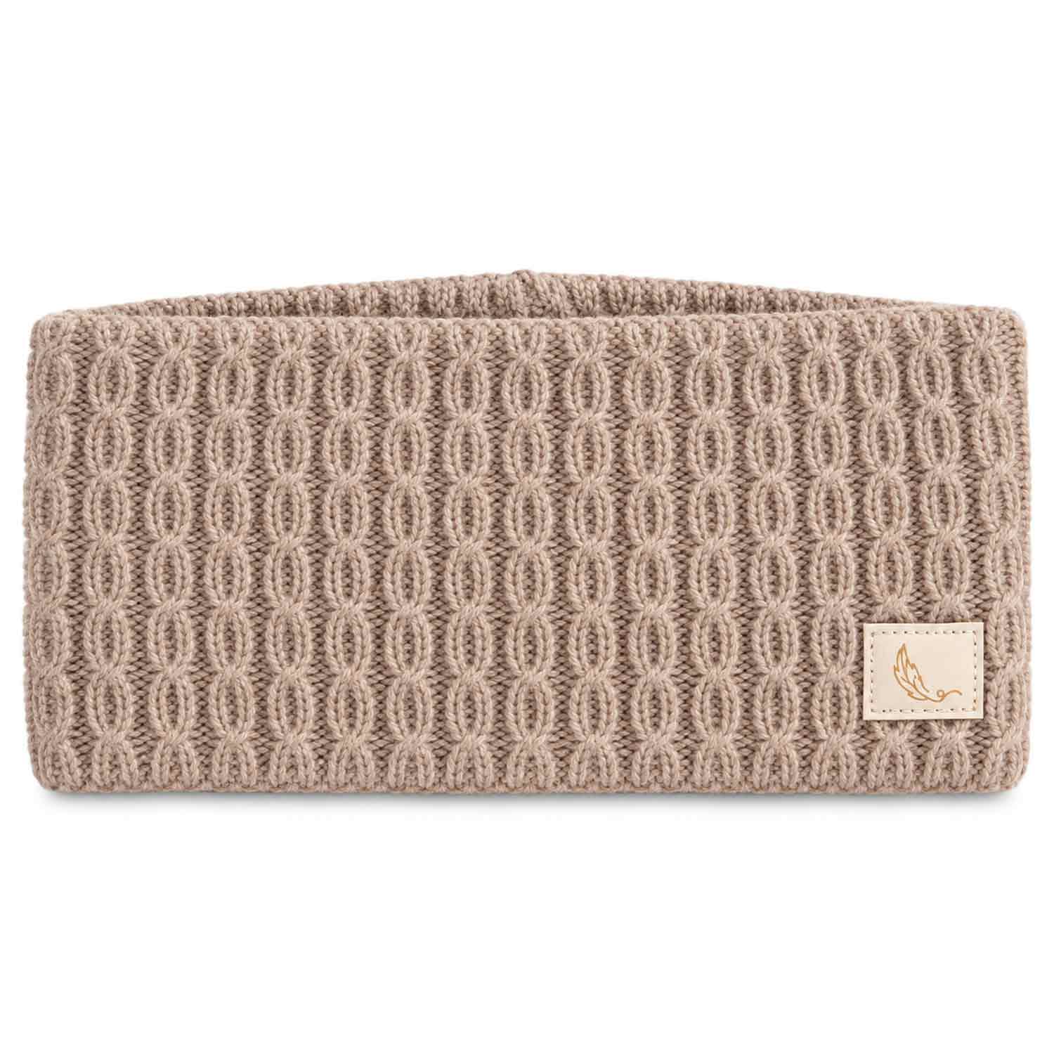 Cashmera Strick Stirnband mit Fleece-Futter - braun Abbildung 1