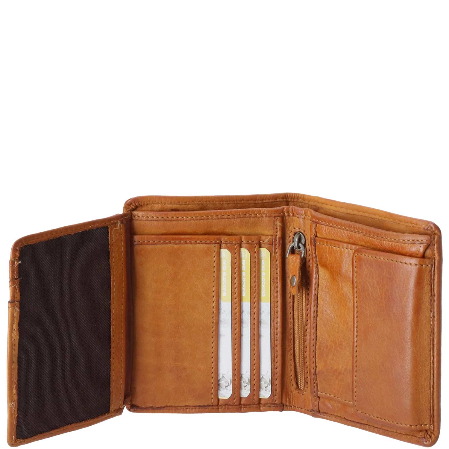 The Skandinavian Brand Mens Wallet Washed Laether Cognac
