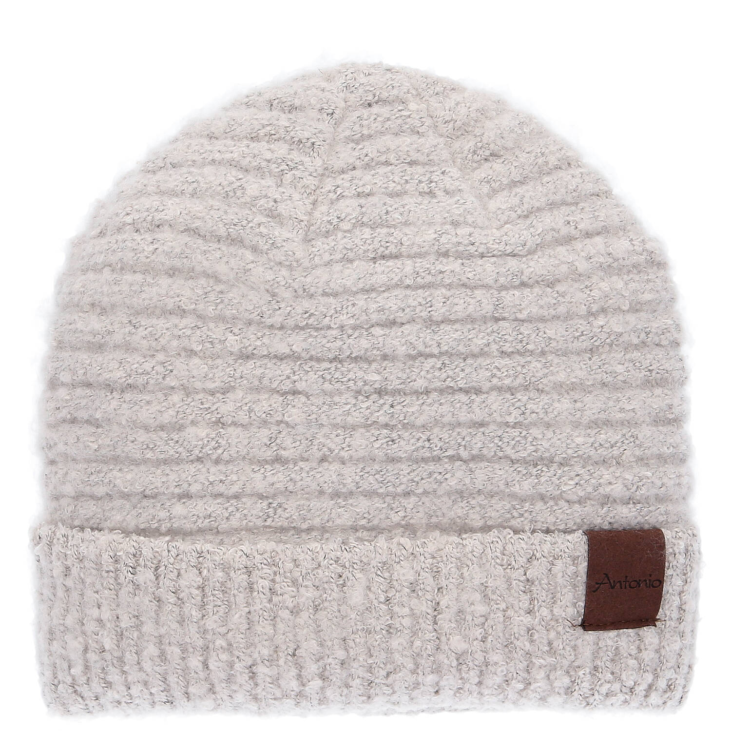 Antonio Damen Strick Mütze Bouclé Beanie  beige